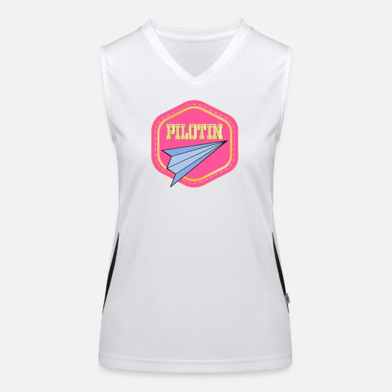LUFTFAHRT PILOTIN - PAPIERFLIEGER Funktionelles Kontrast-Tank Top für Frauen