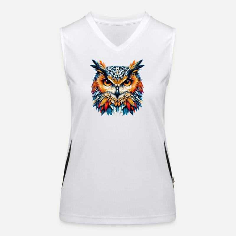 Eule Funktionelles Kontrast-Tank Top für Frauen