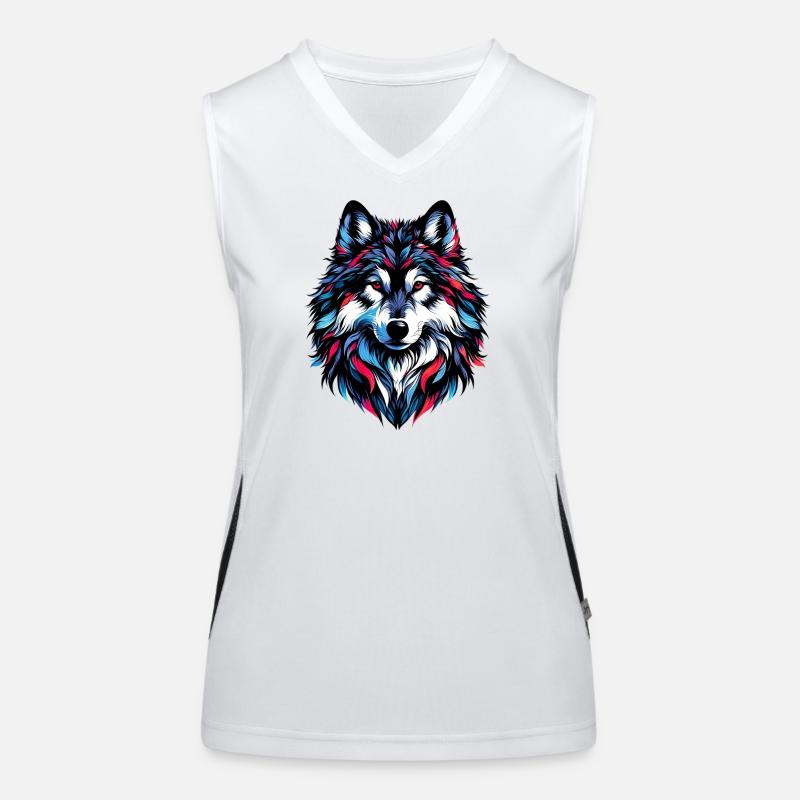 Wolf Funktionelles Kontrast-Tank Top für Frauen