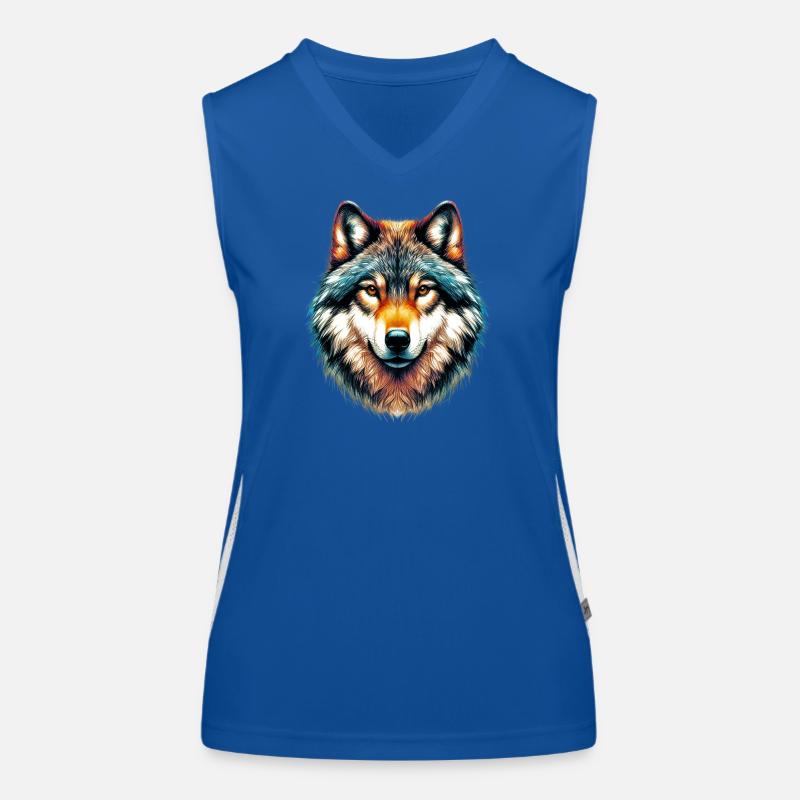 Wolf Funktionelles Kontrast-Tank Top für Frauen