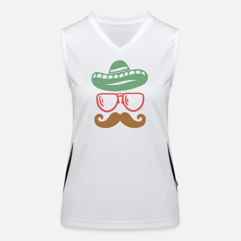 Cinco de Mayo mexikanisch Schnurrbart Funktionelles Kontrast-Tank Top für Frauen