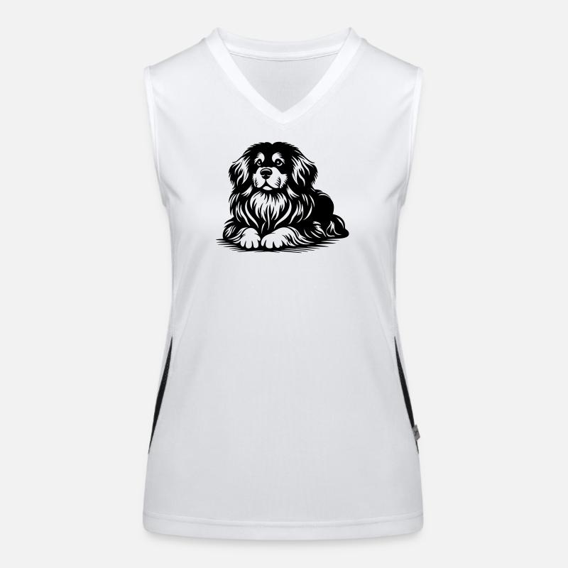 Tibet Spaniel Funktionelles Kontrast-Tank Top für Frauen