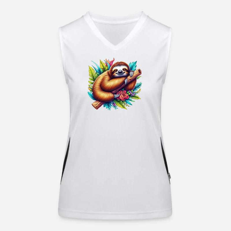 Faultier Funktionelles Kontrast-Tank Top für Frauen