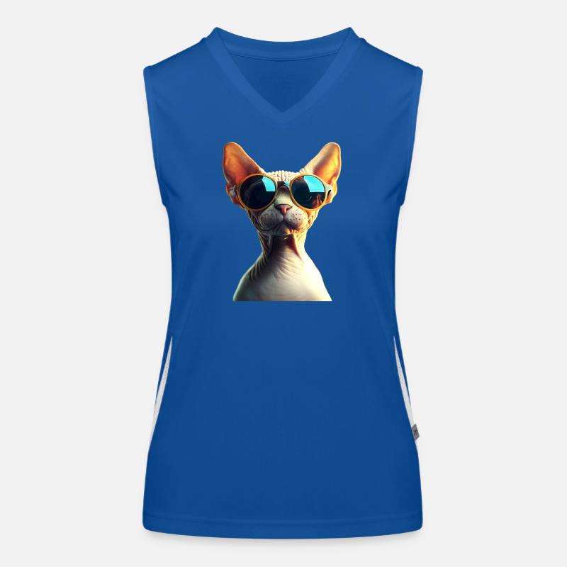Chat Sphynx Chat Sphynx Chat Canadien Mignon Sphinx Débardeur respirant contrasté Femme