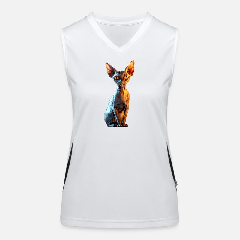Chat Sphynx Chat Sphynx Chat Canadien Mignon Sphinx Débardeur respirant contrasté Femme