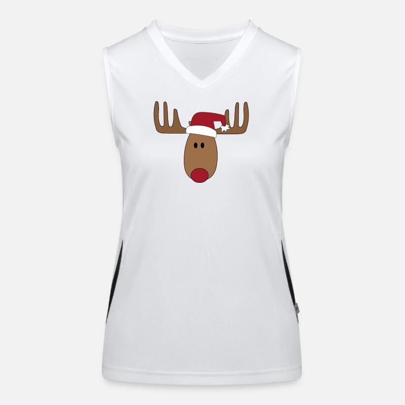 Weihnachten Elch Funktionelles Kontrast-Tank Top für Frauen