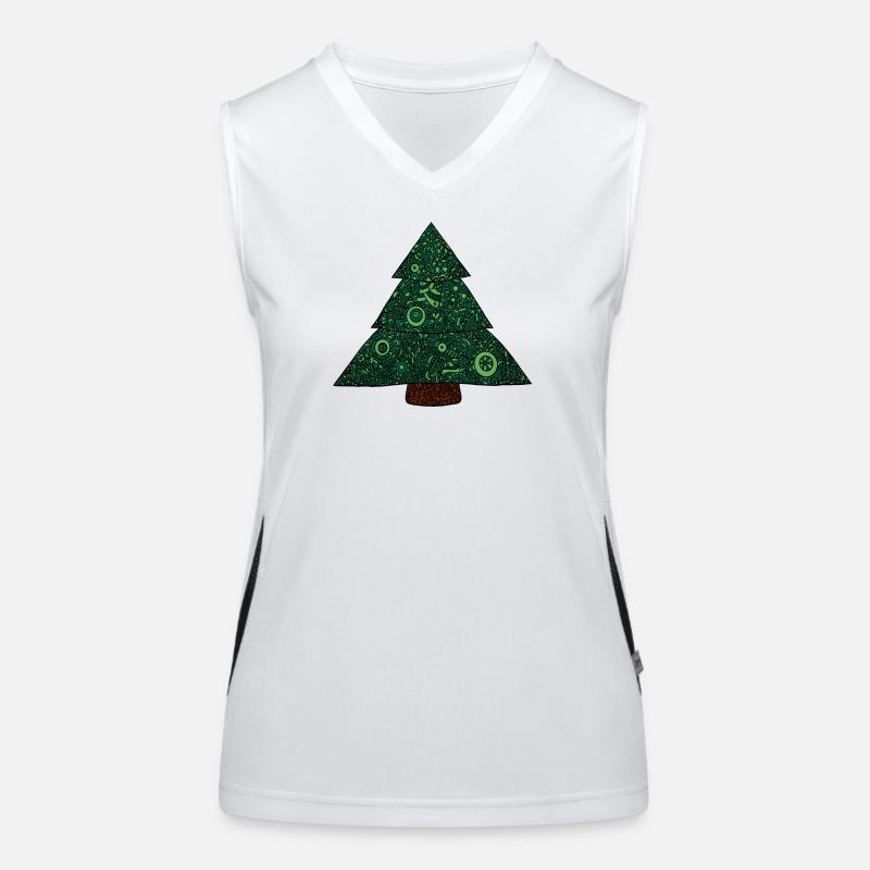 Sapin de Noël Mandala Débardeur respirant contrasté Femme