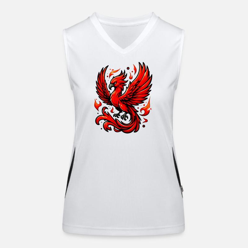 Roter Phönix Funktionelles Kontrast-Tank Top für Frauen