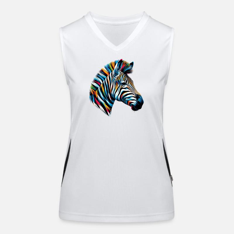 Zebra Funktionelles Kontrast-Tank Top für Frauen