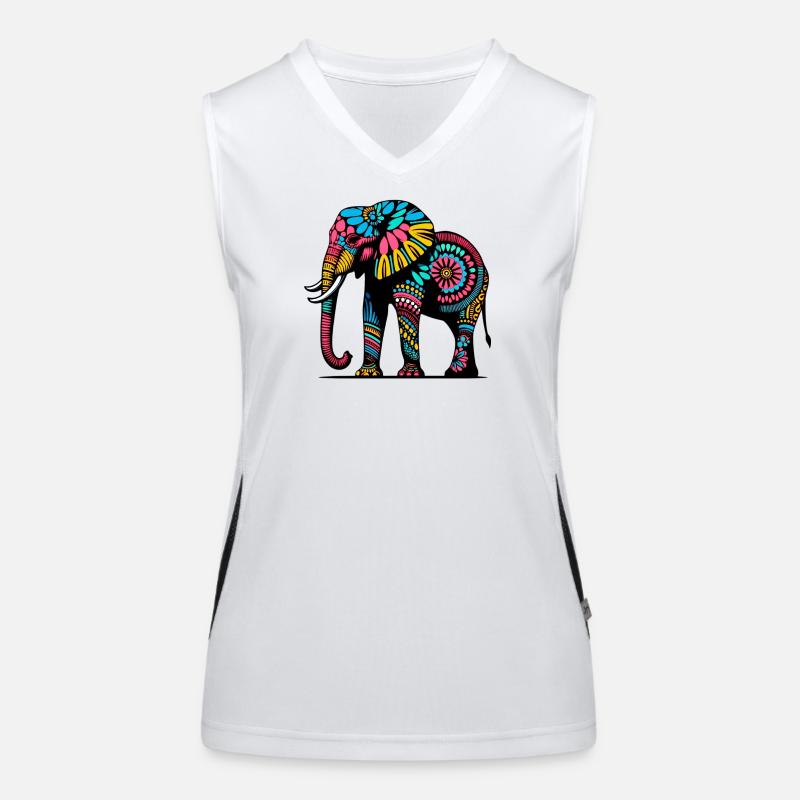 Elefant Funktionelles Kontrast-Tank Top für Frauen