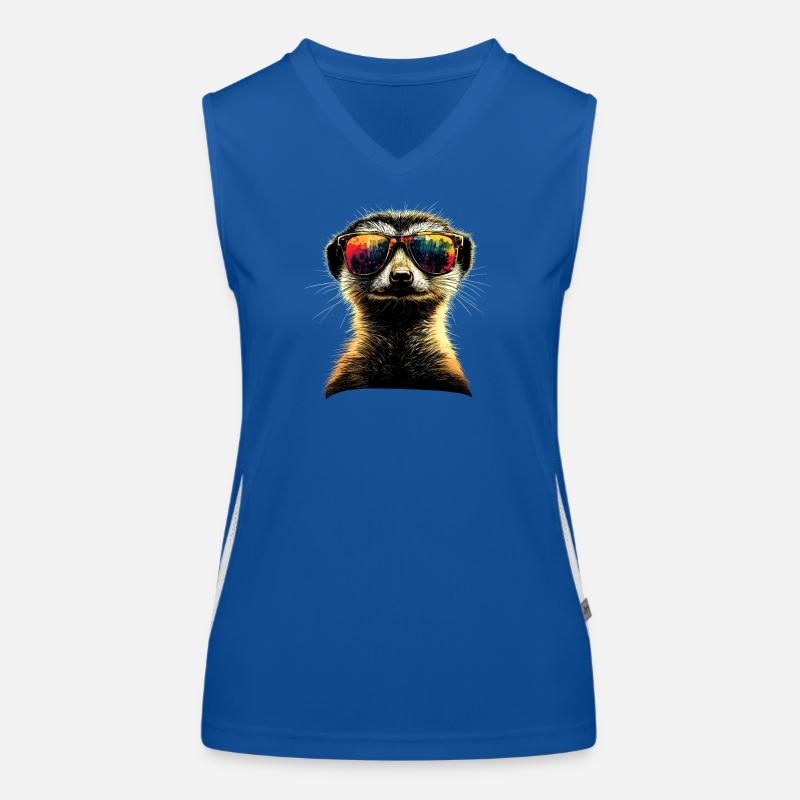 Lunettes de soleil suricate coloré mignon suricate Débardeur respirant contrasté Femme