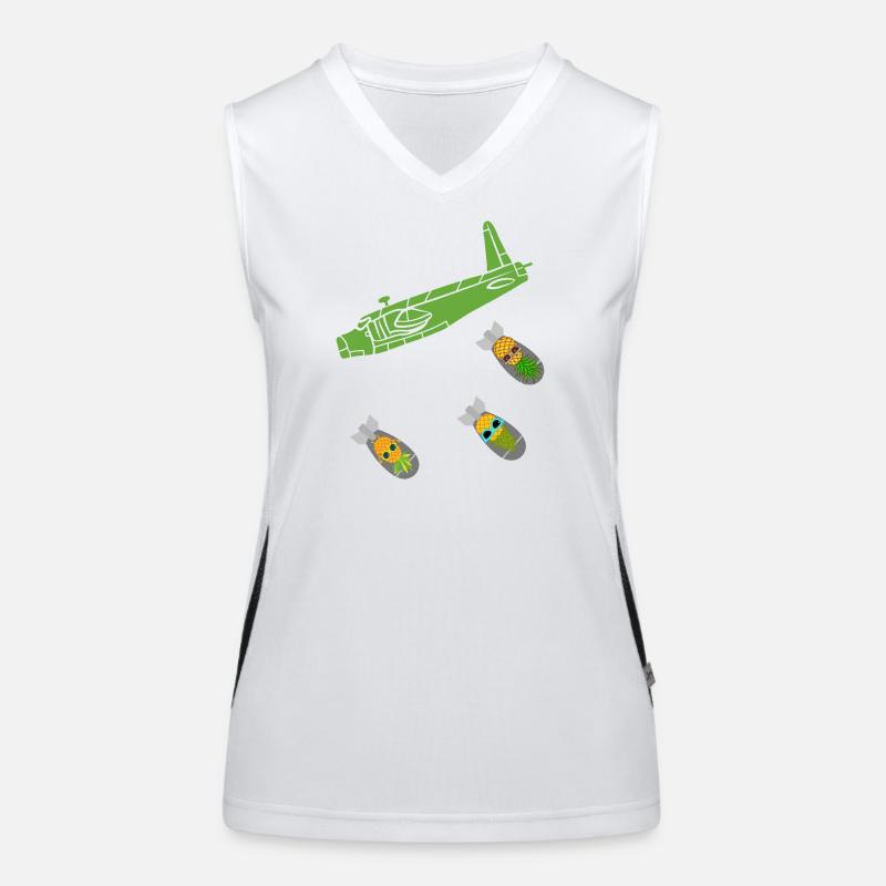 Green Pineapple Bomb Flugzeug Funktionelles Kontrast-Tank Top für Frauen