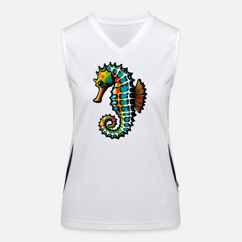 Seepferdchen Funktionelles Kontrast-Tank Top für Frauen