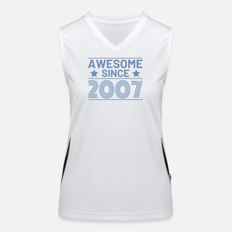 Birthday Retro Awesome since 2007 Women's Functional Contrast Tank Top