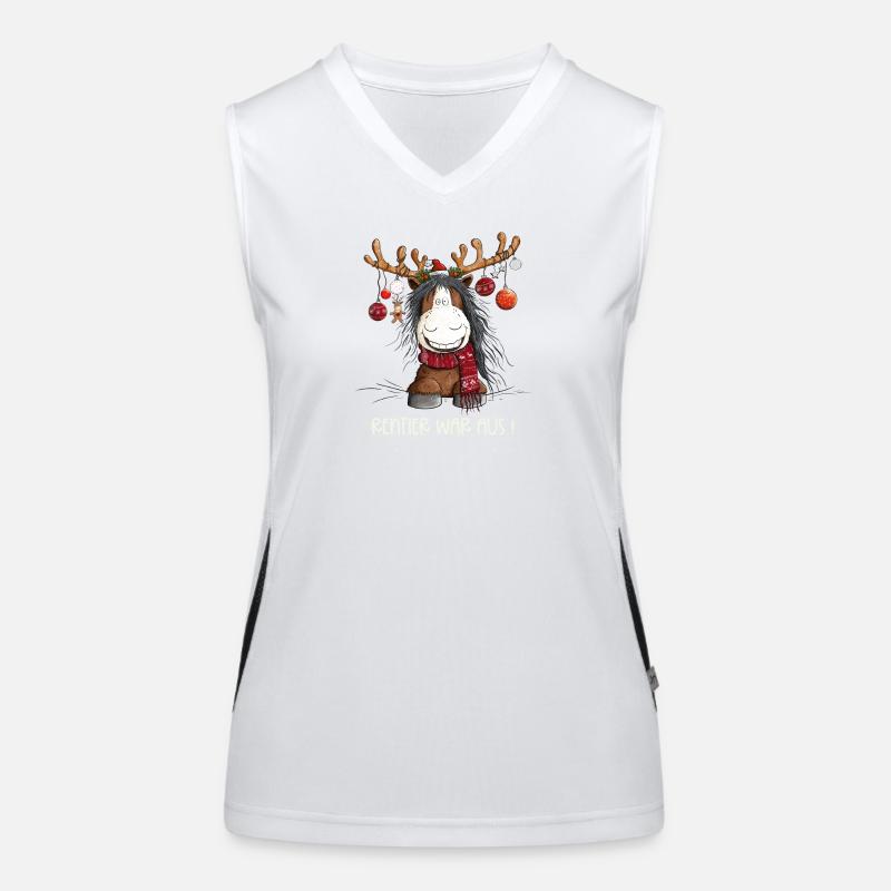 Weihnachten Pferd Funktionelles Kontrast-Tank Top für Frauen