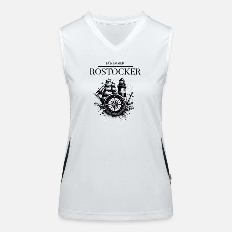 Forever Rostocker With Lighthouse and Compass Women's Functional Contrast Tank Top