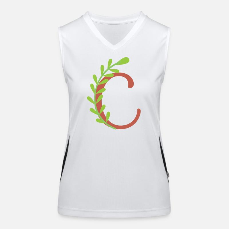 Eleganter Buchstabe 'C' mit Blumen Funktionelles Kontrast-Tank Top für Frauen