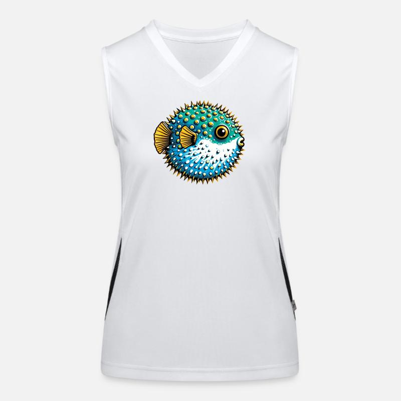 Kugelfisch Funktionelles Kontrast-Tank Top für Frauen