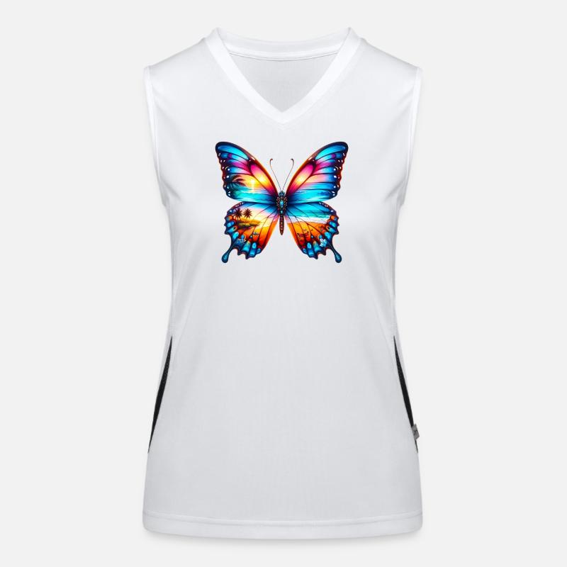 Schmetterling Funktionelles Kontrast-Tank Top für Frauen