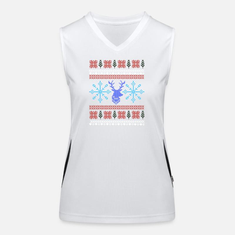Pixel Christmas Pattern Women's Functional Contrast Tank Top
