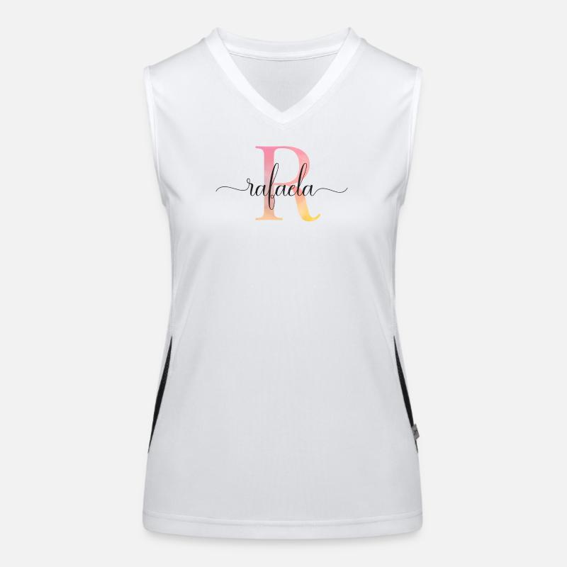 R | Monogram | Name | Rafaela |Watercolor Women's Functional Contrast Tank Top