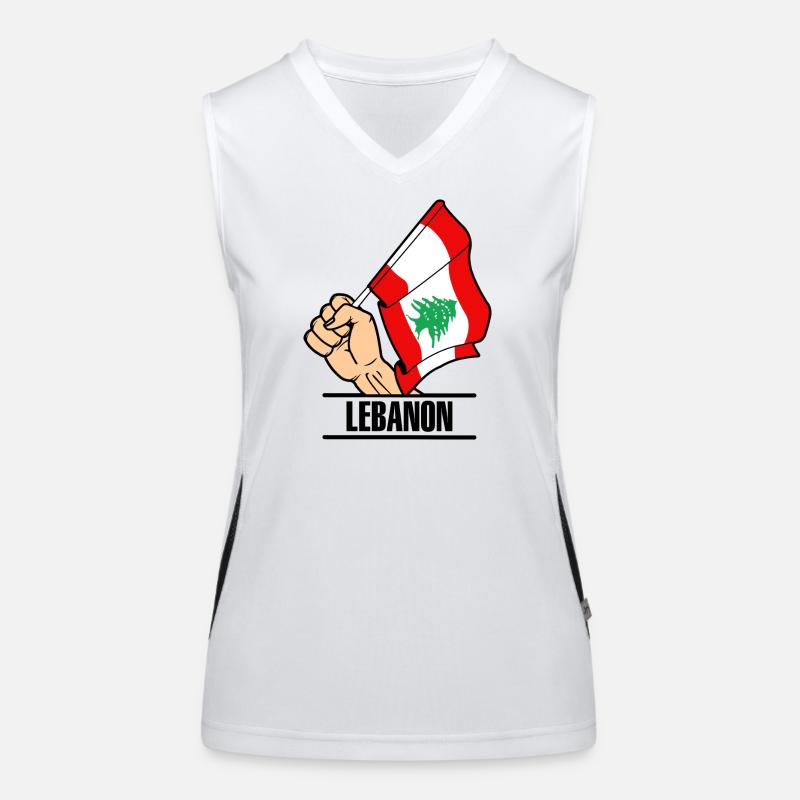Flagge Libanon faust text LIBANON Funktionelles Kontrast-Tank Top für Frauen