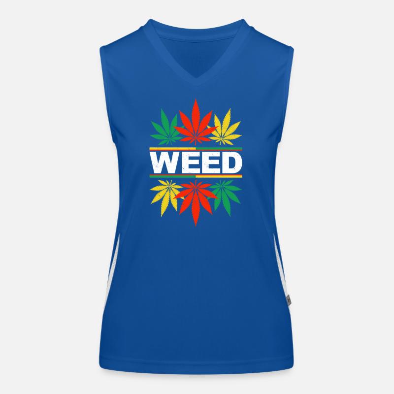 Lebendiges Design mit Cannabisblattmustern Funktionelles Kontrast-Tank Top für Frauen