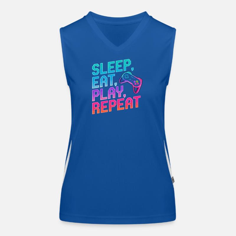 Dormir, manger, jouer, répéter, Débardeur respirant contrasté Femme