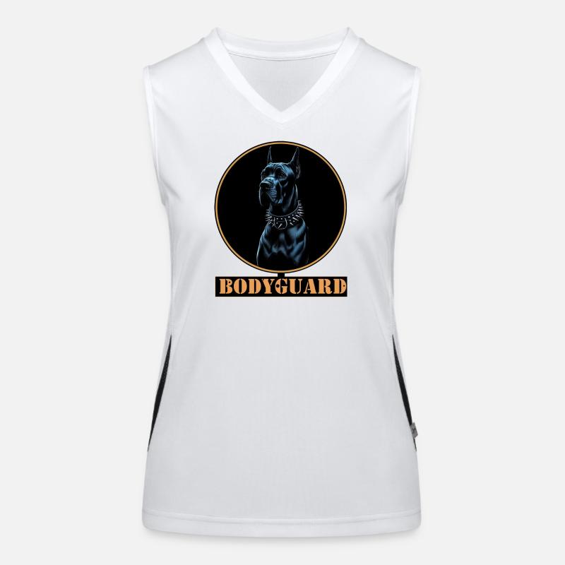 Great Dane with spiked chain Women's Functional Contrast Tank Top