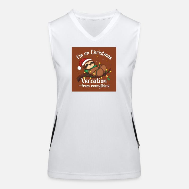 Christmas Holiday Sloth String Lights - Women's Functional Contrast Tank Top - white/black