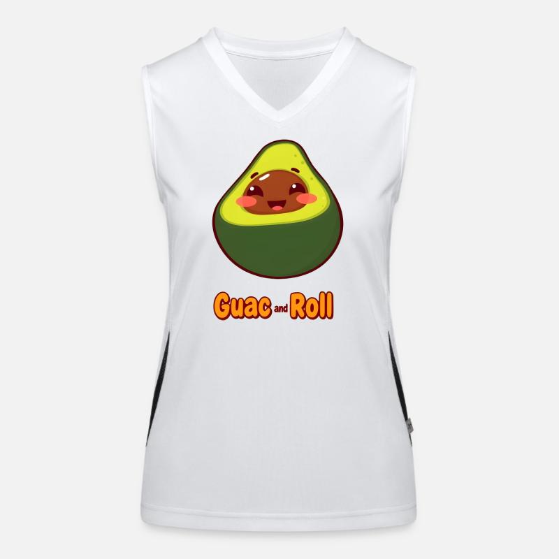 Guac and Roll Avocado Design Women's Functional Contrast Tank Top