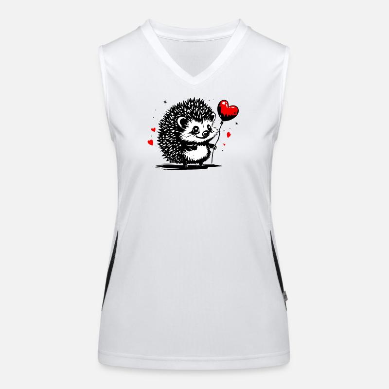 Igel mit Herz Luftballon - Heartful Creatures Funktionelles Kontrast-Tank Top für Frauen
