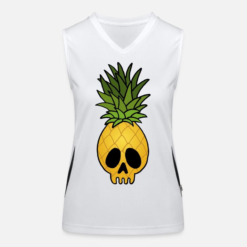 Ananas-Schädel Funktionelles Kontrast-Tank Top für Frauen