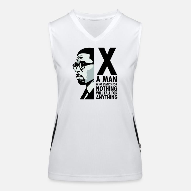 Malcolm X - A man who stands for nothing will fall Women's Functional Contrast Tank Top
