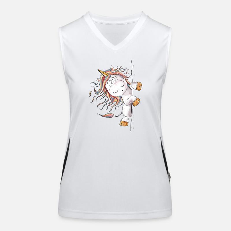 Drolliges Regenbogen Einhorn Fantasy Funktionelles Kontrast-Tank Top für Frauen