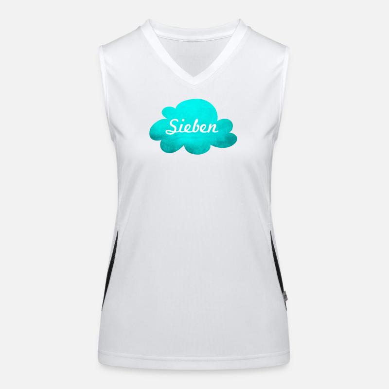 Wolke Sieben Struktur Himmel coole Quotes Glück Funktionelles Kontrast-Tank Top für Frauen