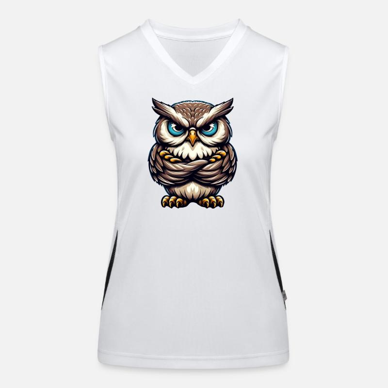 Grumpy Owl - Women's Functional Contrast Tank Top - white/black