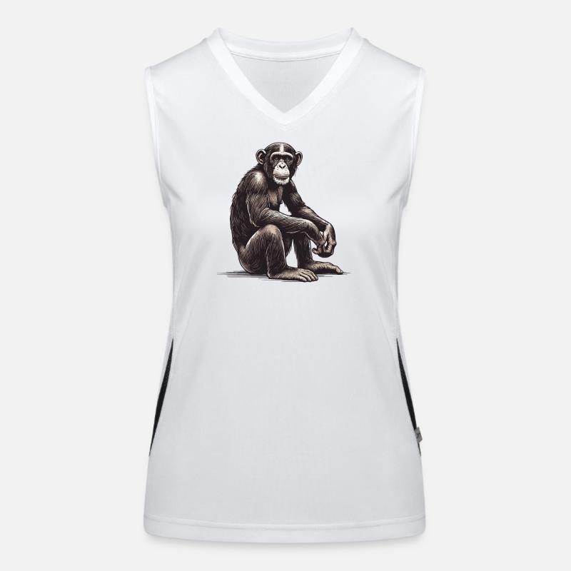 Schimpanse Funktionelles Kontrast-Tank Top für Frauen