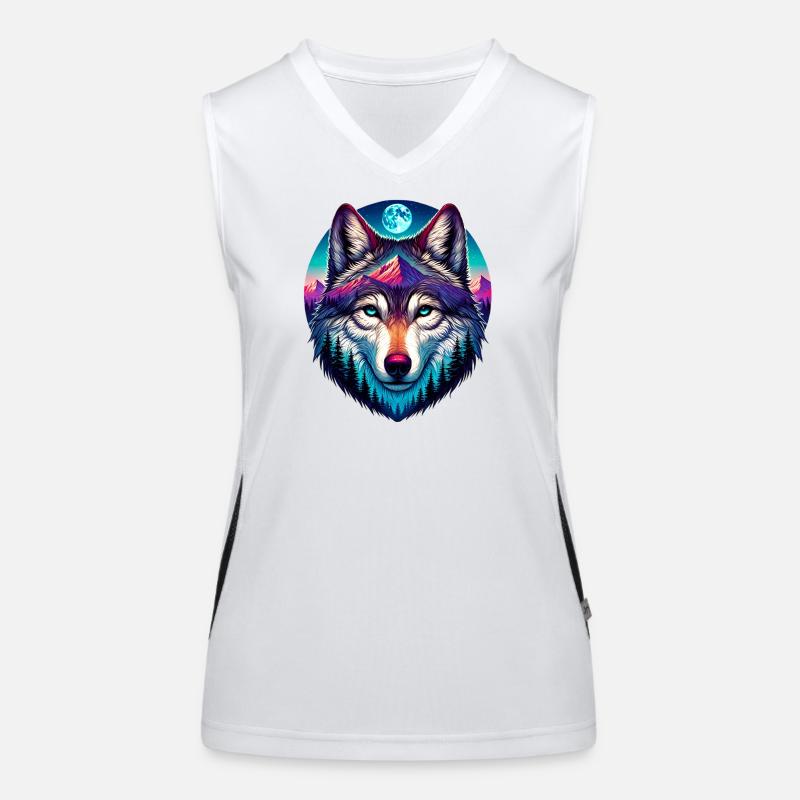 Wolf Funktionelles Kontrast-Tank Top für Frauen