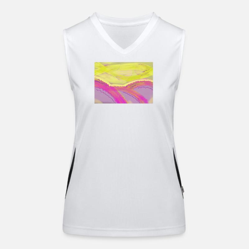 Three Suns - Women's Functional Contrast Tank Top - white/black