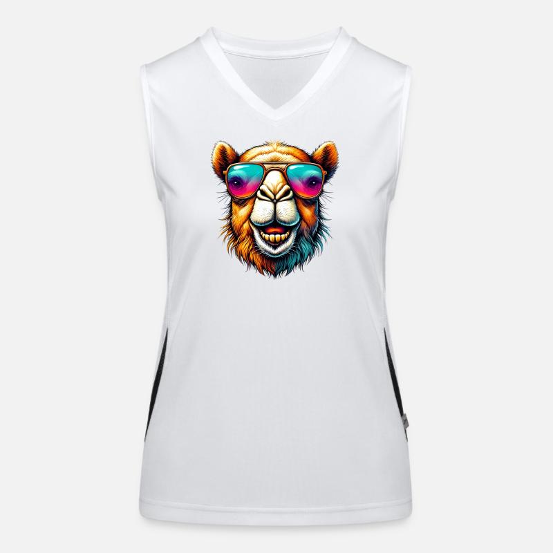 Kamel Funktionelles Kontrast-Tank Top für Frauen