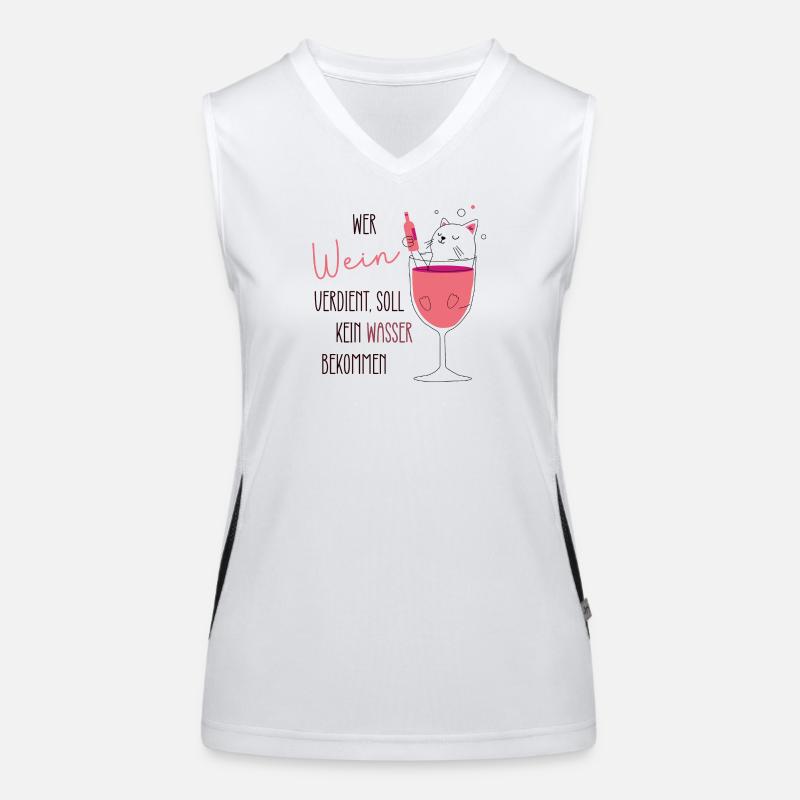 Wein Geschenk |Wein Spruch | Wer Wein verdient ... Funktionelles Kontrast-Tank Top für Frauen