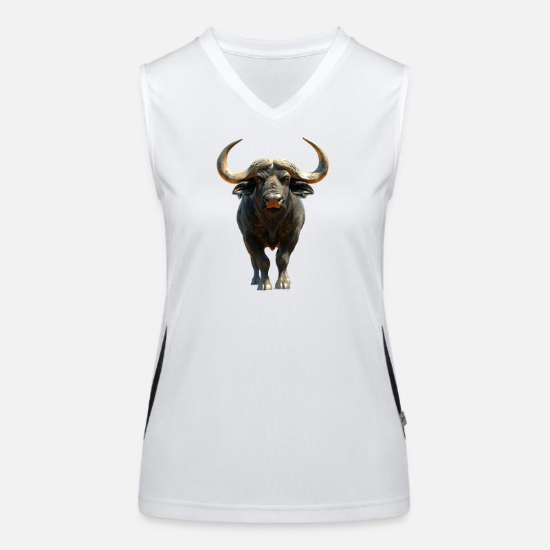 Büffel Kaffernbüffel Safari Afrikanischer Büffel Funktionelles Kontrast-Tank Top für Frauen