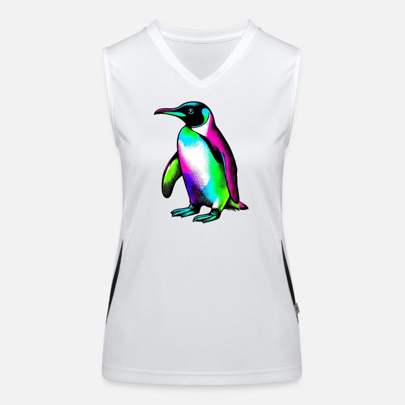 Pinguin Funktionelles Kontrast-Tank Top für Frauen