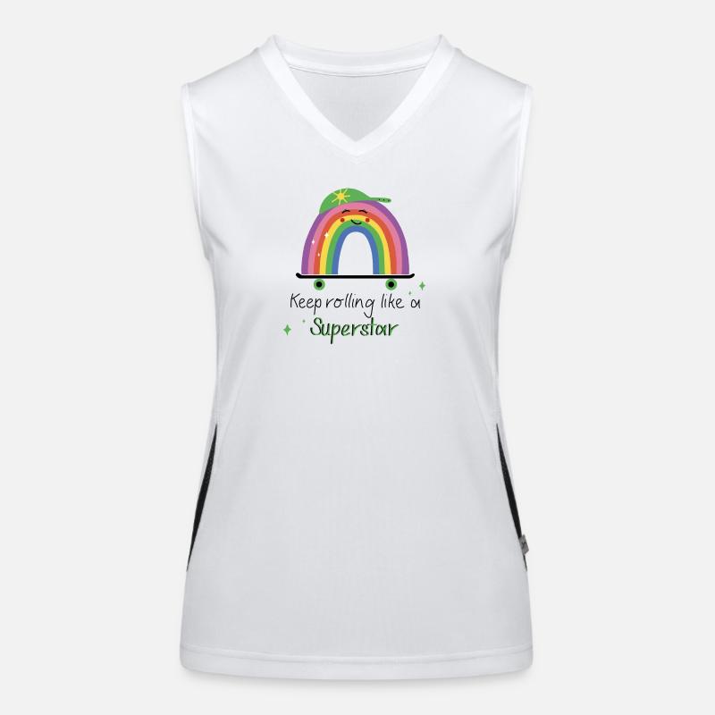 Keep Rolling Like a Superstar - Rainbow Skate Women's Functional Contrast Tank Top