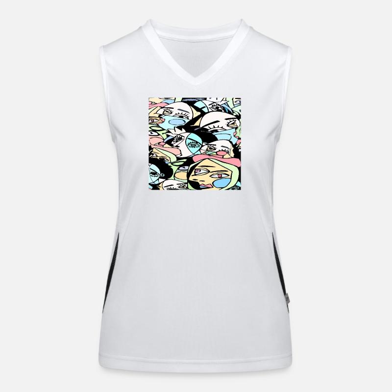 Crazy faces Women's Functional Contrast Tank Top