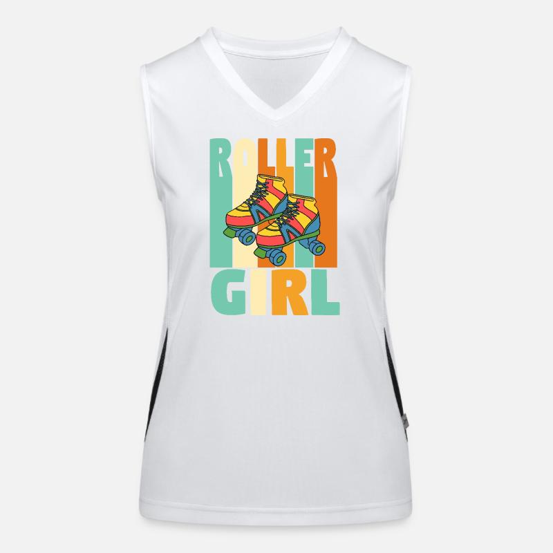 Retro Roller Mädchen Funktionelles Kontrast-Tank Top für Frauen