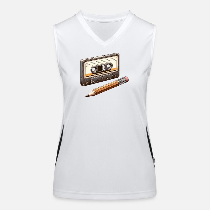 Cassette crayon des années 80 90 mémoire cadeau Débardeur respirant contrasté Femme