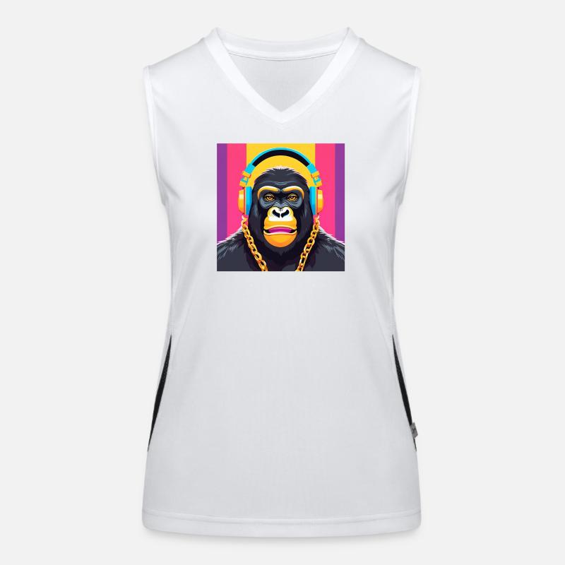 gorilla, primate, monkey Women's Functional Contrast Tank Top