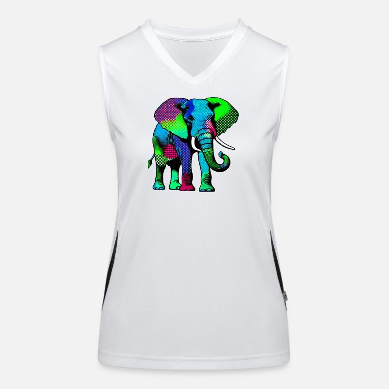 Elefant Funktionelles Kontrast-Tank Top für Frauen